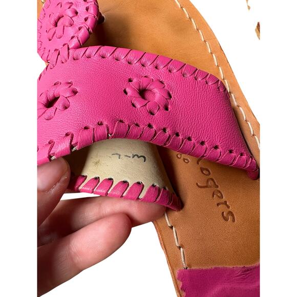 Jack Rogers Women's Jacks Flat Whipstitched Sandals - Fuschia Pink - 7 - Picture 6 of 11